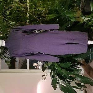 Justfab power shoulder midi dress with front slit